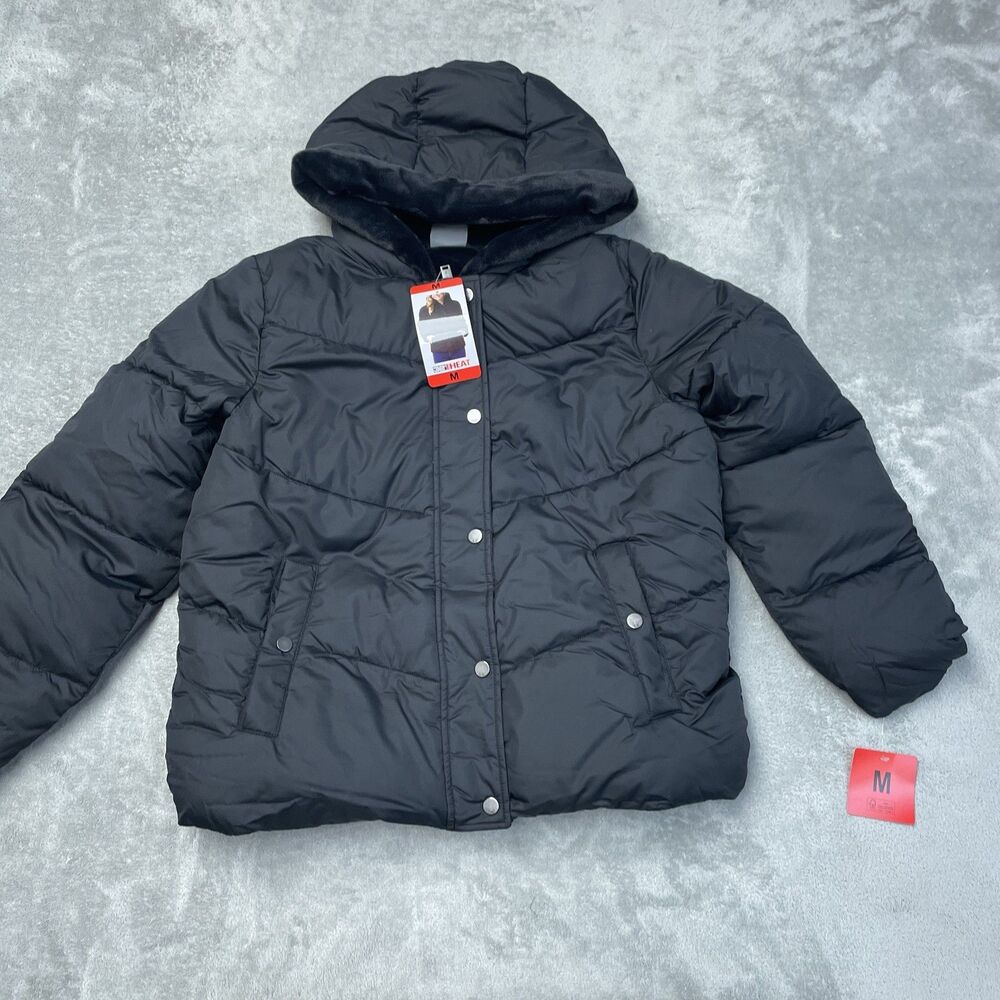 32 Degrees Women's M Puffer Jacket Black Polyester c0362